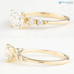 1ct Round Lab Diamond Engagement Ring, large diamond vintage inspired ring DisneyValley