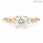 1ct Round Lab Diamond Engagement Ring, large diamond vintage inspired ring DisneyValley