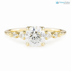 1ct Round Lab Diamond Engagement Ring, large diamond vintage inspired ring DisneyValley