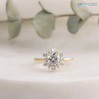 1ct Round Lab Grown Diamond Halo Engagement Ring  IGI certified diamond DisneyValley