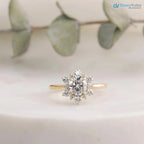 1ct Round Lab Grown Diamond Halo Engagement Ring  IGI certified diamond DisneyValley