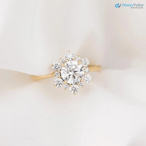 1ct Round Lab Grown Diamond Halo Engagement Ring  IGI certified diamond DisneyValley