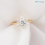 1ct Round Lab Grown Diamond Halo Engagement Ring  IGI certified diamond DisneyValley
