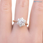 1ct Round Lab Grown Diamond Halo Engagement Ring  IGI certified diamond DisneyValley