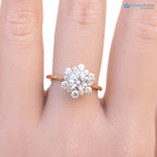 1ct Round Lab Grown Diamond Halo Engagement Ring  IGI certified diamond DisneyValley