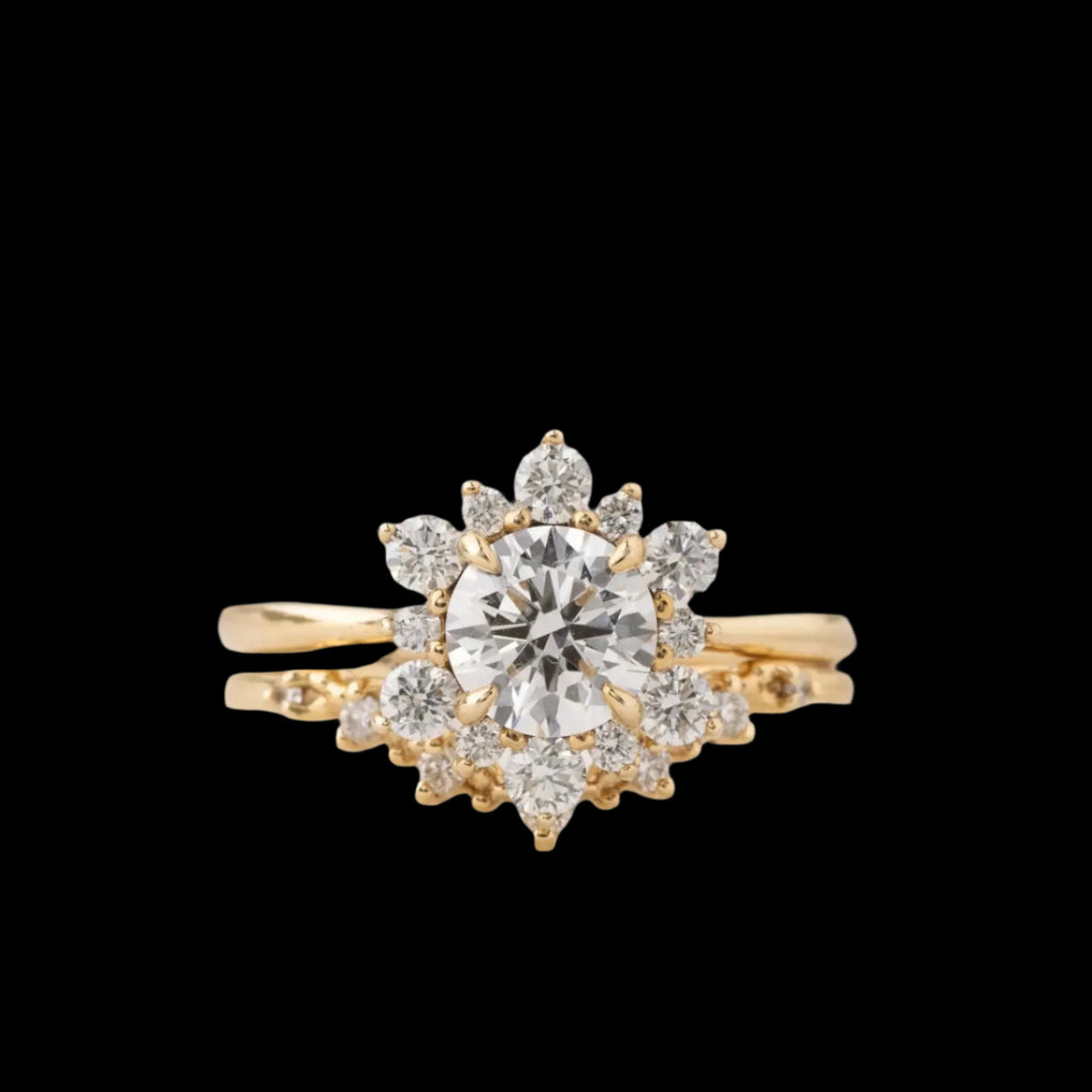 1ct Round Lab Grown Diamond Halo Engagement Ring  IGI certified diamond DisneyValley
