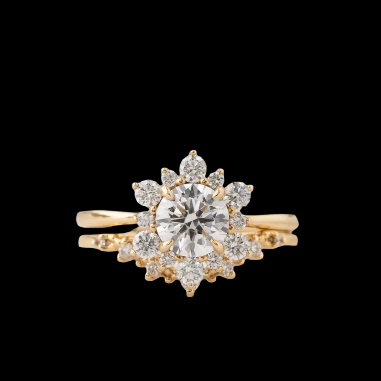 1ct Round Lab Grown Diamond Halo Engagement Ring  IGI certified diamond DisneyValley