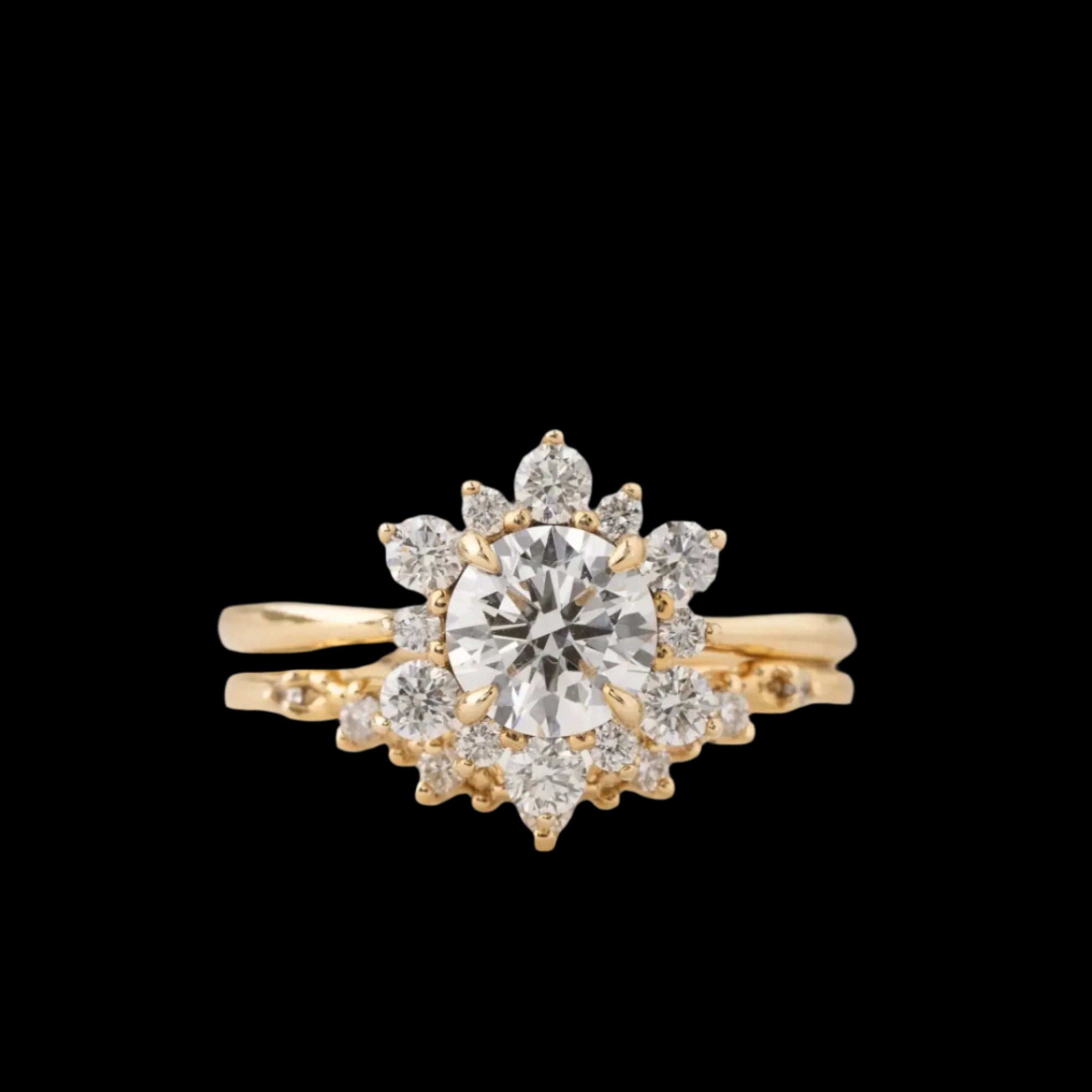 1ct Round Lab Grown Diamond Halo Engagement Ring  IGI certified diamond DisneyValley