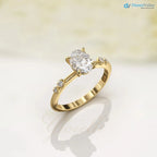1ct unique oval Lab Grown 6X8mm, 1.3mm diamond knife edge engagement rings DisneyValley