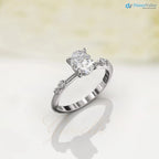 1ct unique oval Lab Grown 6X8mm, 1.3mm diamond knife edge engagement rings DisneyValley