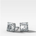 1CTW Asscher Cut Single Point Prong Diamond Studs