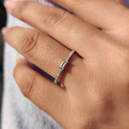 Round And Baguette Diamond Band In Half Eternity Style