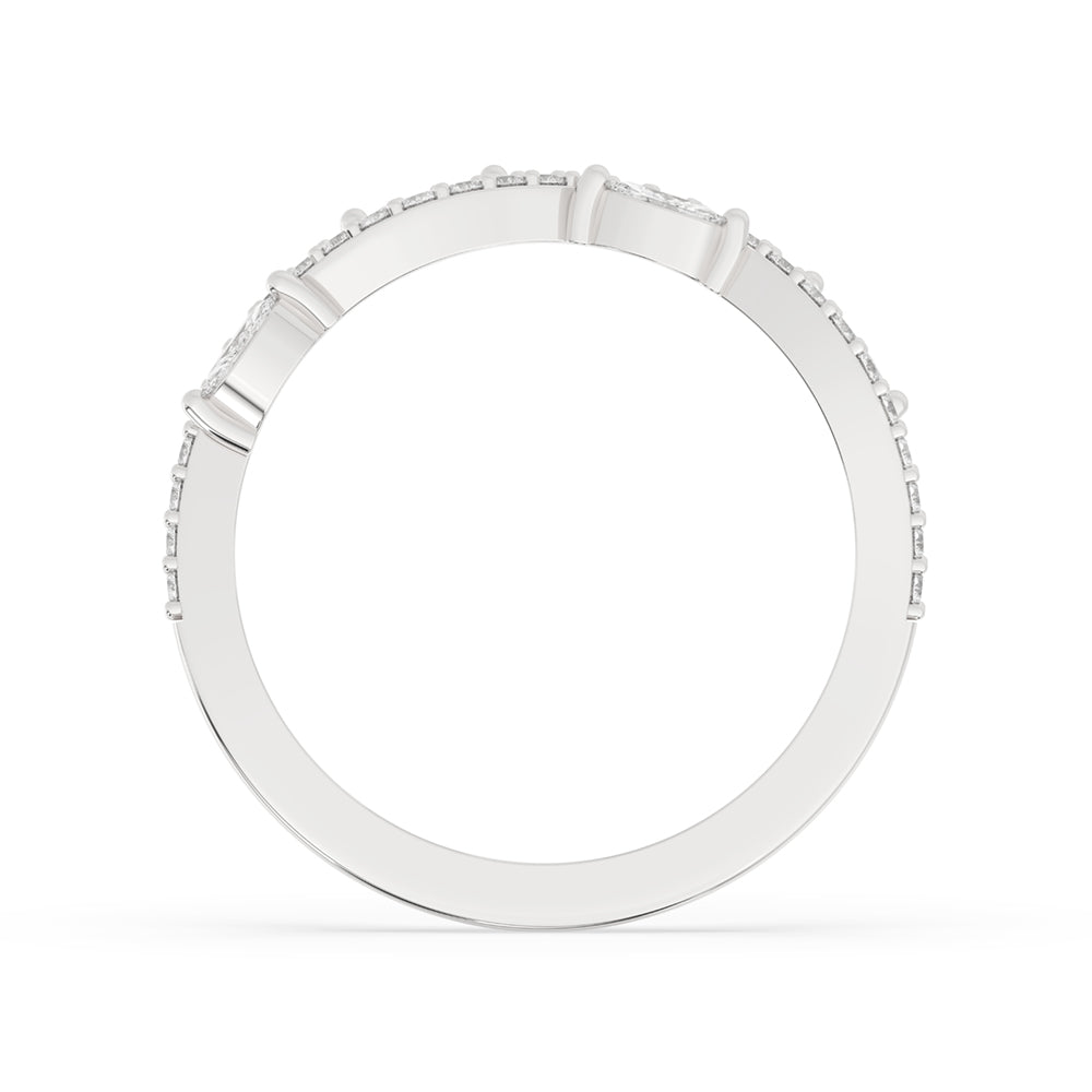 Twisted Wedding Band – Unique Round Diamond Setting