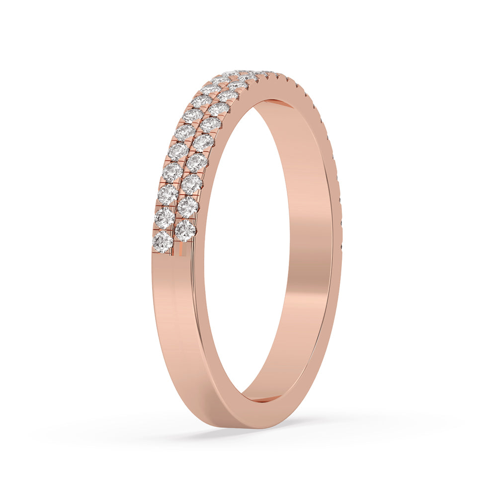 Round Diamond Eternity Band with Two Rows