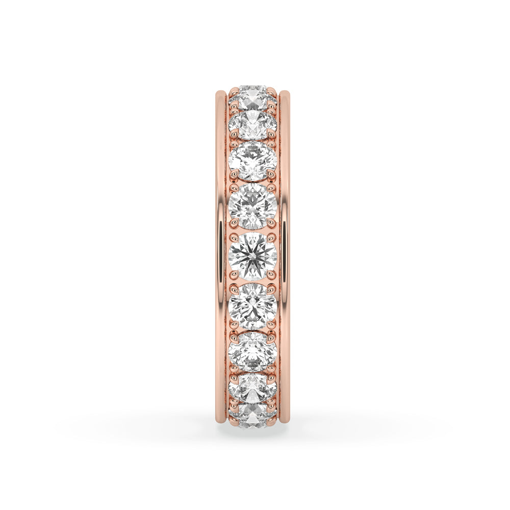 Channel Set Wedding Band with Round Diamond
