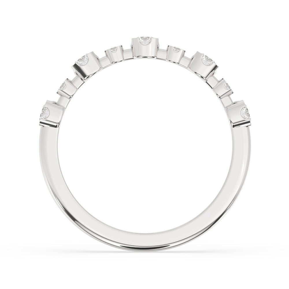 Half Eternity Wedding Band - Round Diamond Imagen secundaria del producto
