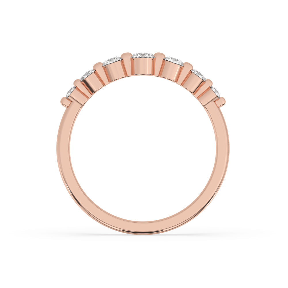 Rose Gold Wedding Band – Round Diamond Image secondaire du produit
