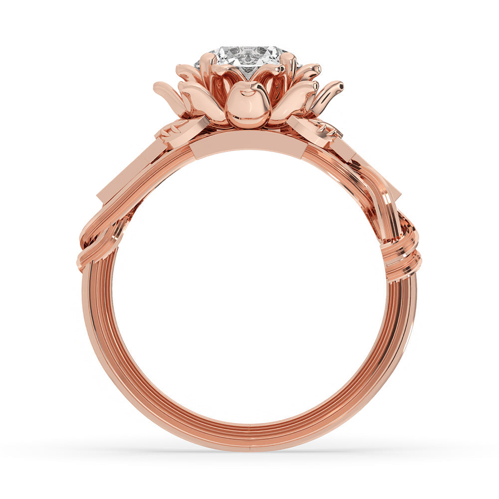 Flower Engagement Ring with Dazzling Round Diamond Secondary image