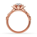 Flower Engagement Ring with Dazzling Round Diamond