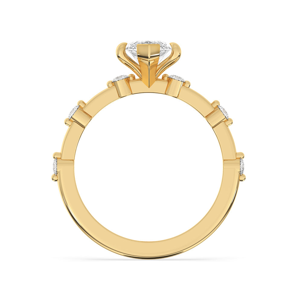 Marquise Diamond Engagement Ring with Claw Prong Setting Secondary image