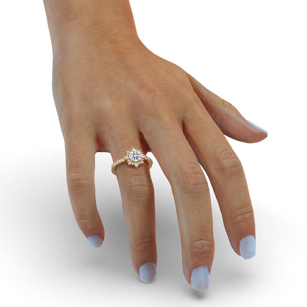 Round Halo Engagement Ring Secondary image