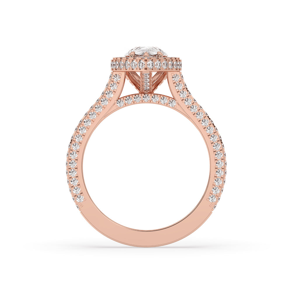 Pear Halo Engagement Ring