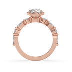 Diamond Pear Engagement Ring In Side Stone Setting