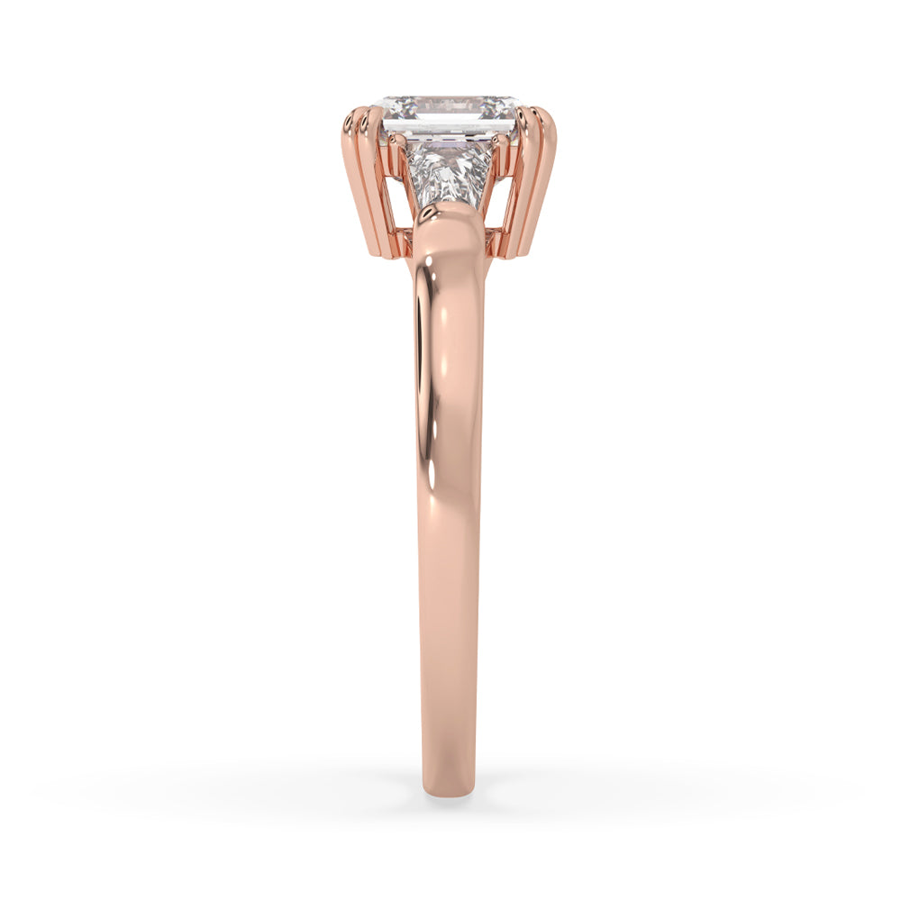 Diamond Baguette Ring with Three Stone Setting
