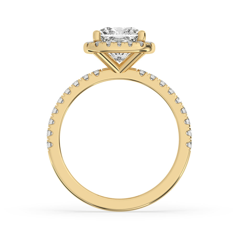 2 Carat Cushion Cut Diamond Ring With Pave Band