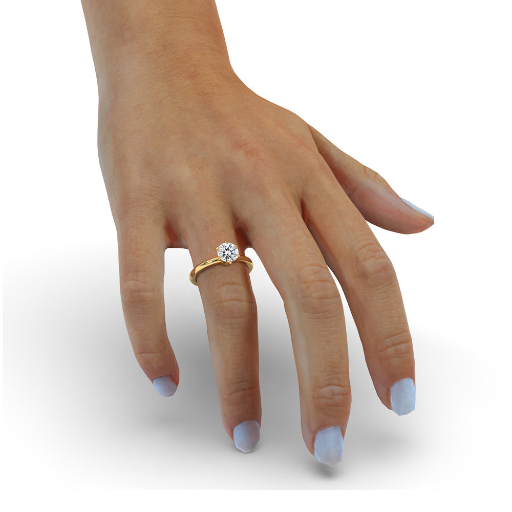 Round Diamond Solitaire 6 prong engagement ring