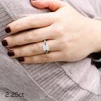 2.50 CT Radiant Cut Moissanite Pave Diamond Engagement Ring