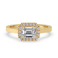 Two Carat Emerald Cut Diamond Ring With Cathedral Setting