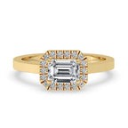 Two Carat Emerald Cut Diamond Ring With Cathedral Setting