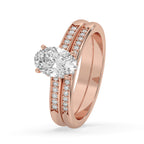Oval Shaped Engagement Ring with Elegant Pave Style