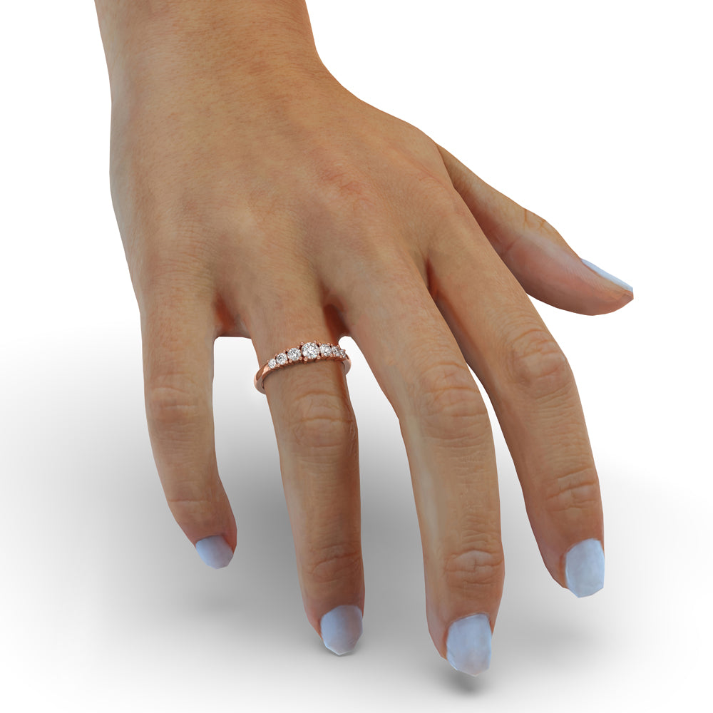 Round Diamond Wedding Band - Classic Half Eternity Style