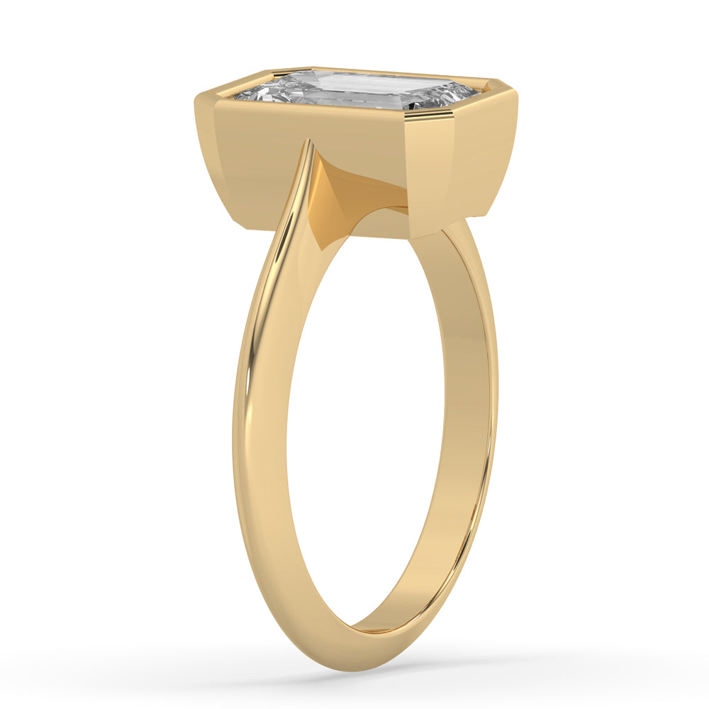 Bezel Emerald Cut Engagement Ring