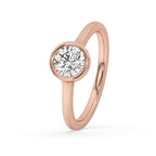 Bezel Engagement Ring With Round Diamond