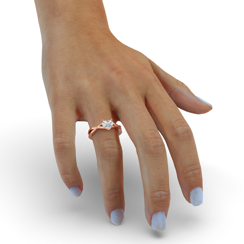 Heart Shape Ring Diamond With Classic Prong Setting
