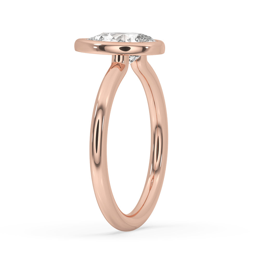 Bezel Set Diamond Ring With Classic Solitaire Setting