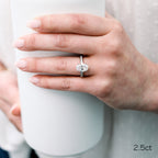 2.50 CT Oval Moissanite Pave Setting Engagement Ring