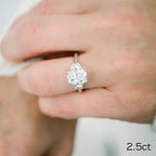 2.50 CT Radiant Moissanite Three Stones Engagement Ring