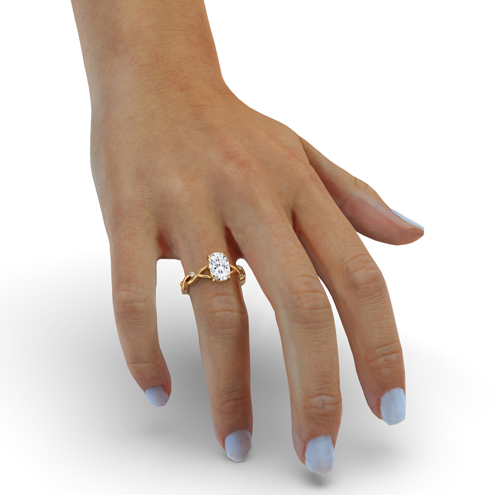 Twisted Engagement Ring With Elongated Cushion Diamond Secondary image