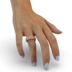 Emerald Cut Eternity Band - Halo Inspired Design