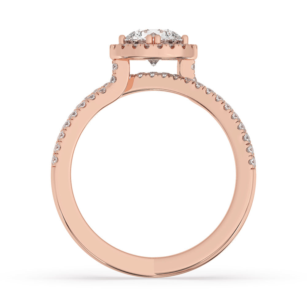Gold Crossover Ring with Round Diamond for Timeless Style Secondary image