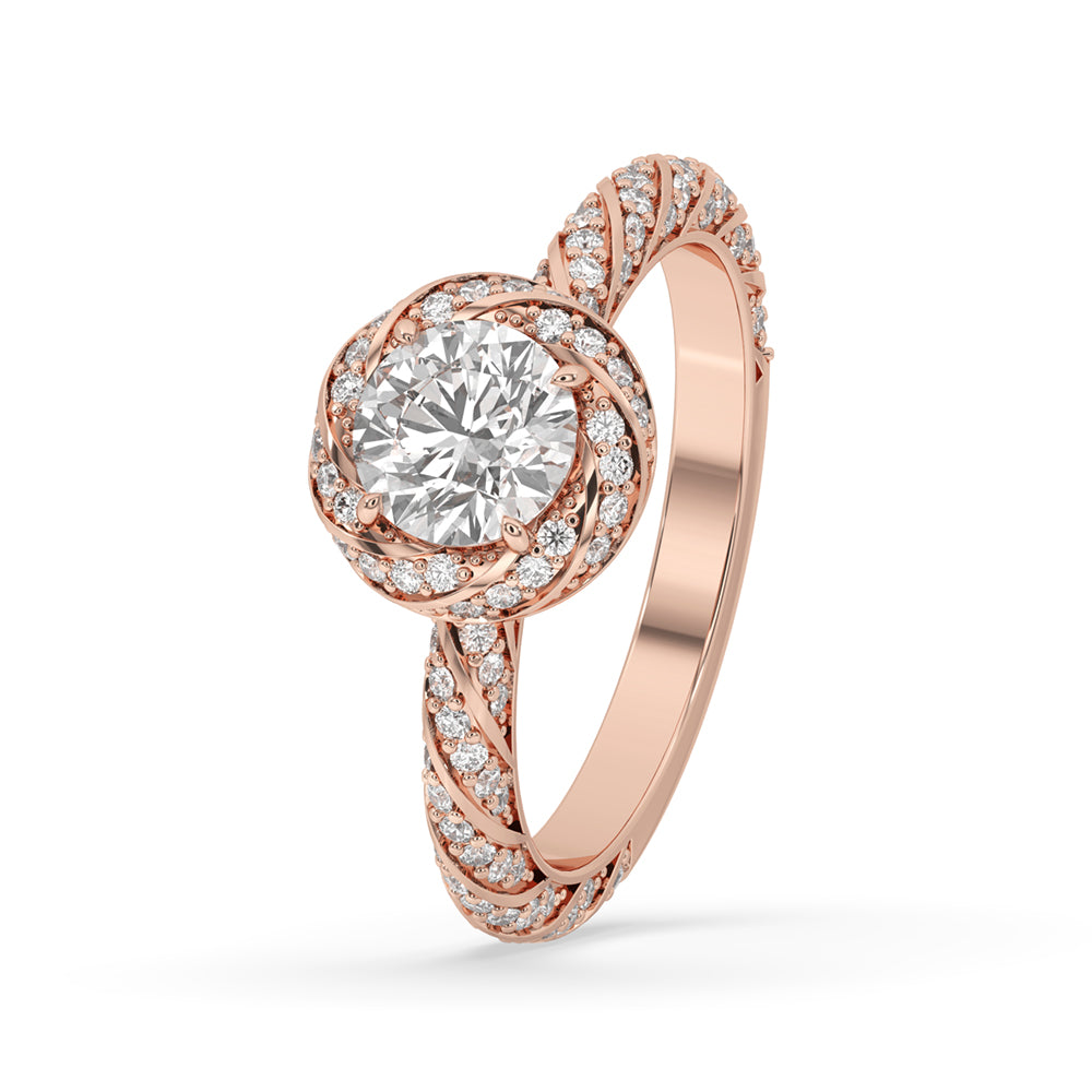 Round Diamond Engagement Ring - Twist Ring