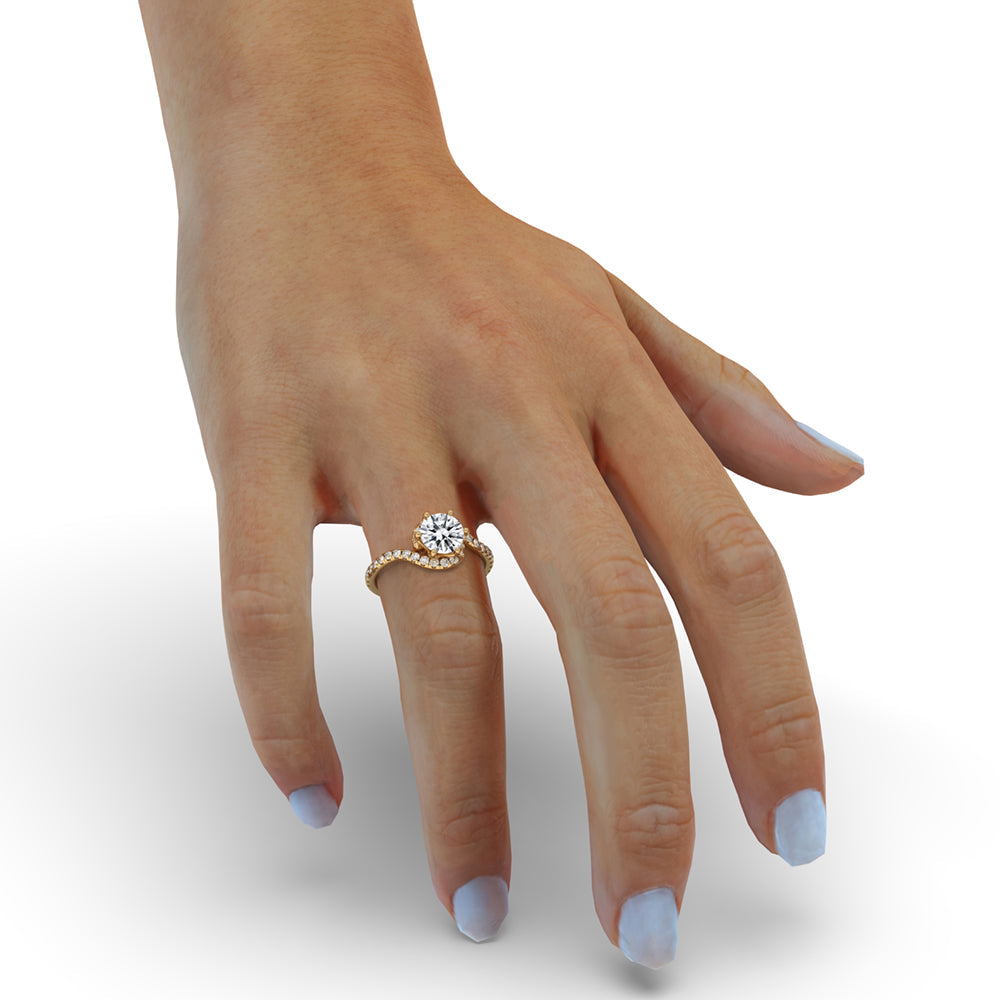Twisted Engagement Ring Featuring a Sparkling Round Diamond