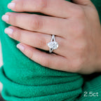 2.50 CT Pear Moissanite Halo Style Engagement Ring