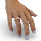 Round Diamond With 4 Round Side Stones Ring