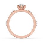 Pear Diamond Ring With Side Round Diamonds