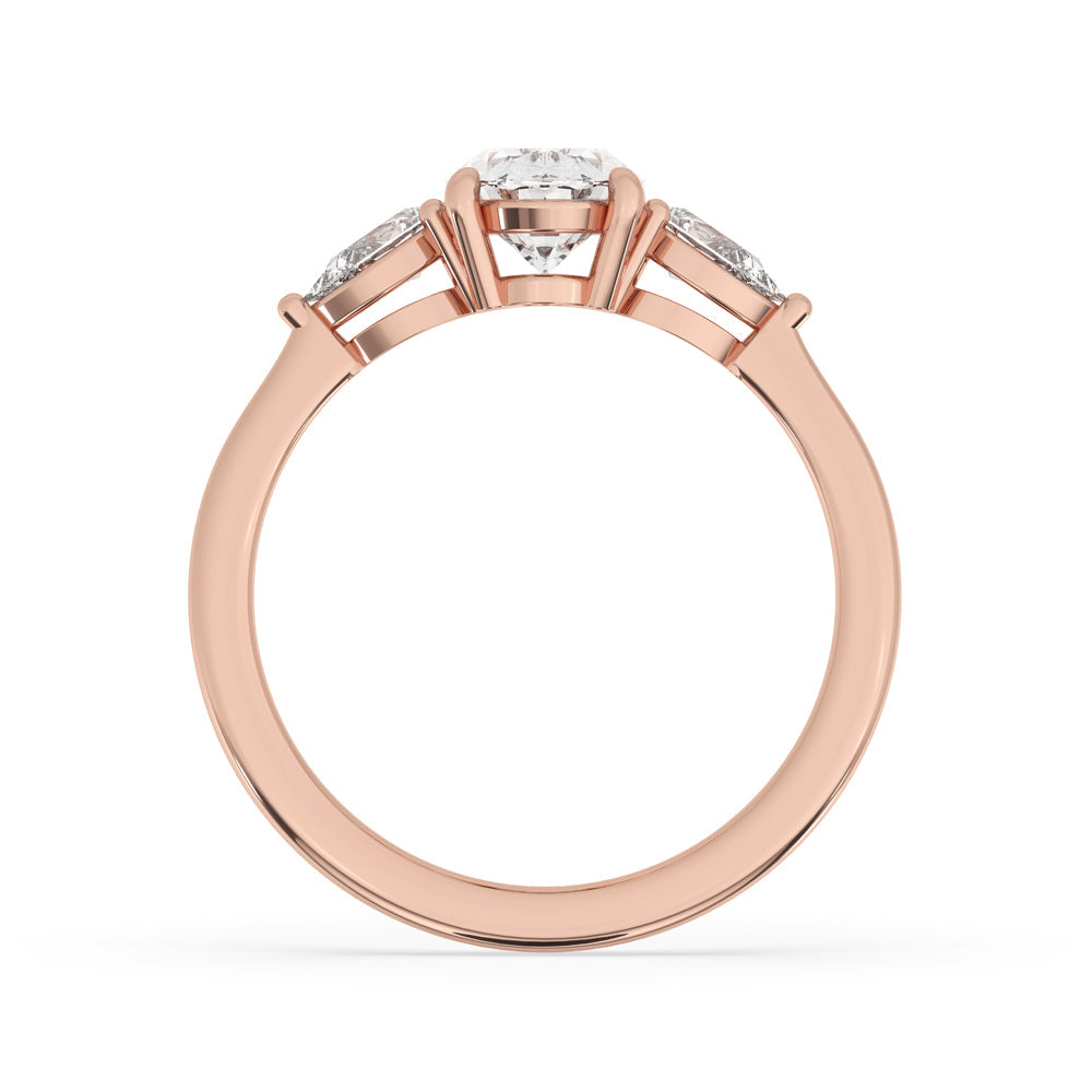 Three Stone Oval Engagement Ring